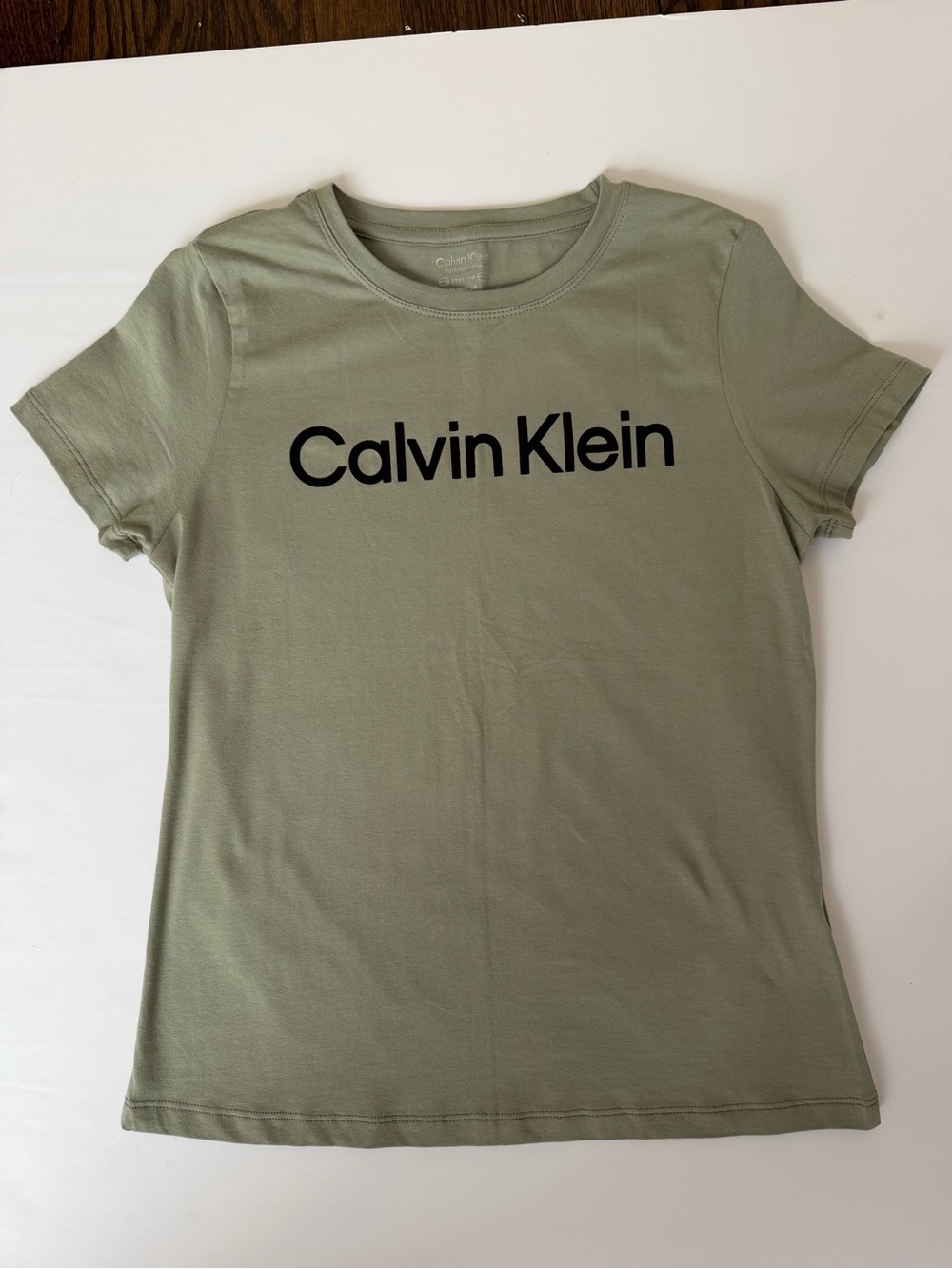 Calvin Klein Olive Green Logo Crew Tee